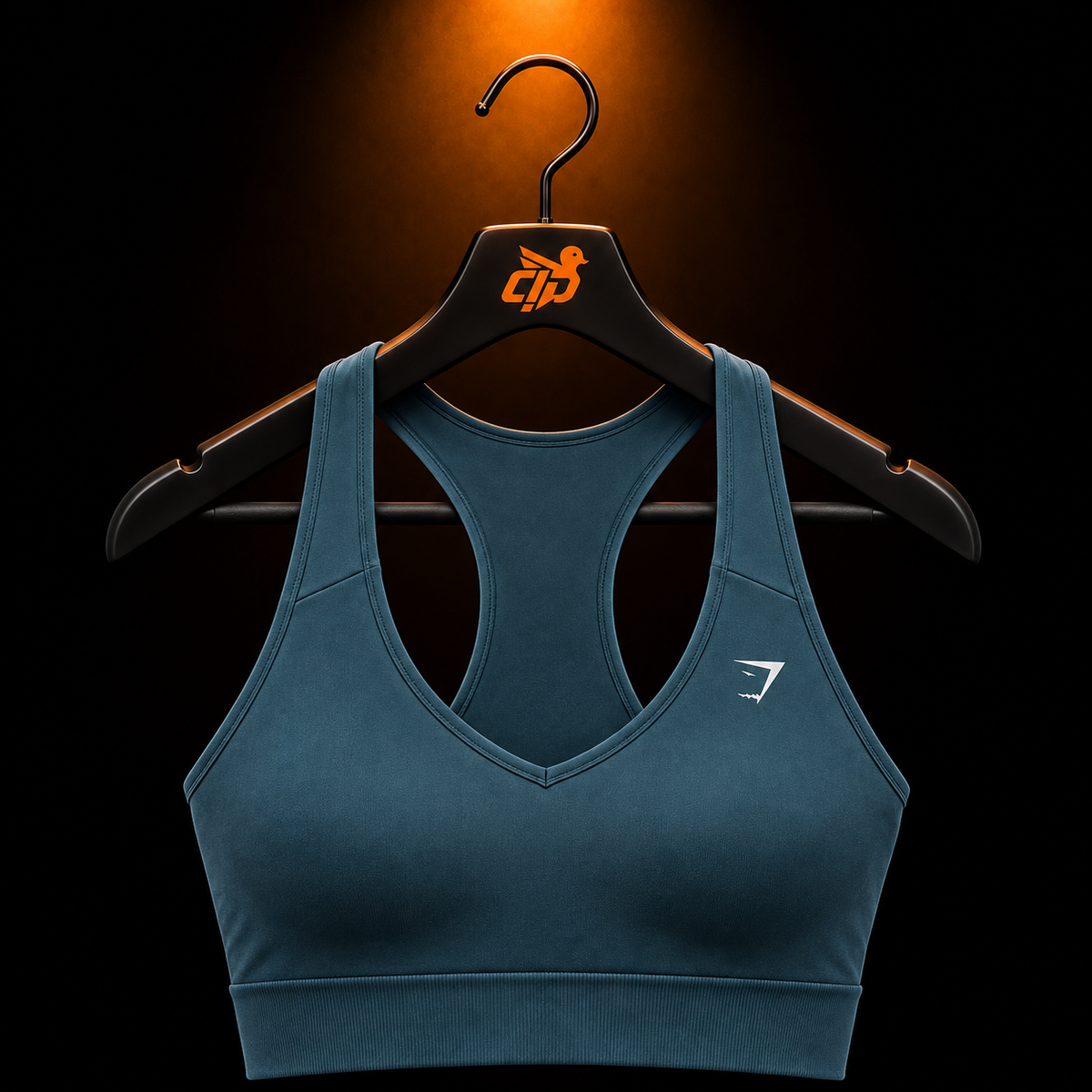 Gymshark Everyday Seamless Crop Tank Stealth Blue con presentación de producto — Crazy!Duck Hype