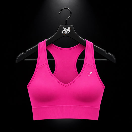 Gymshark Everyday Seamless Crop Tank Super-Set Pink, vista frontal — Crazy!Duck Hype