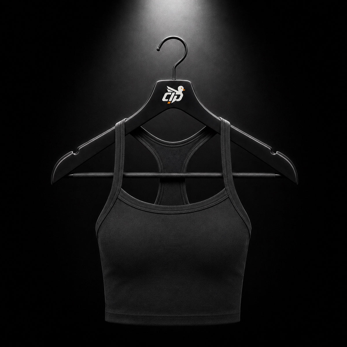 Gymshark Everyday Seamless Ribbed Midi Top Black, vista frontal — Crazy!Duck Hype