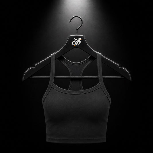 Gymshark Everyday Seamless Ribbed Midi Top Black, vista frontal — Crazy!Duck Hype