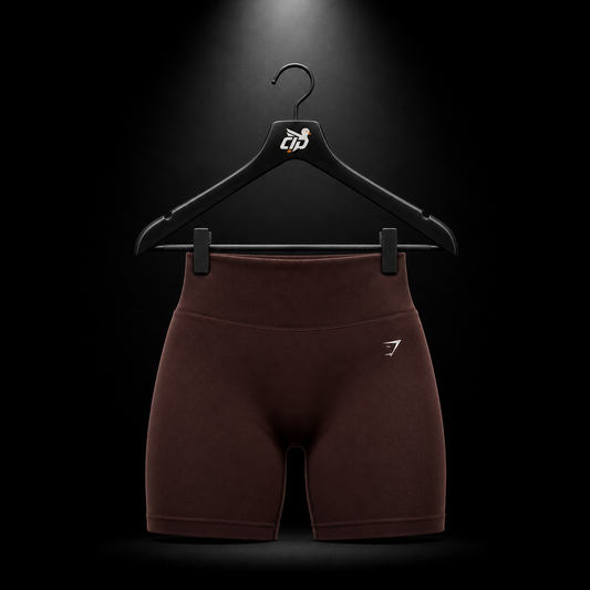 Gymshark Everyday Seamless Shorts Cherry Purple, vista frontal — Crazy!Duck Hype