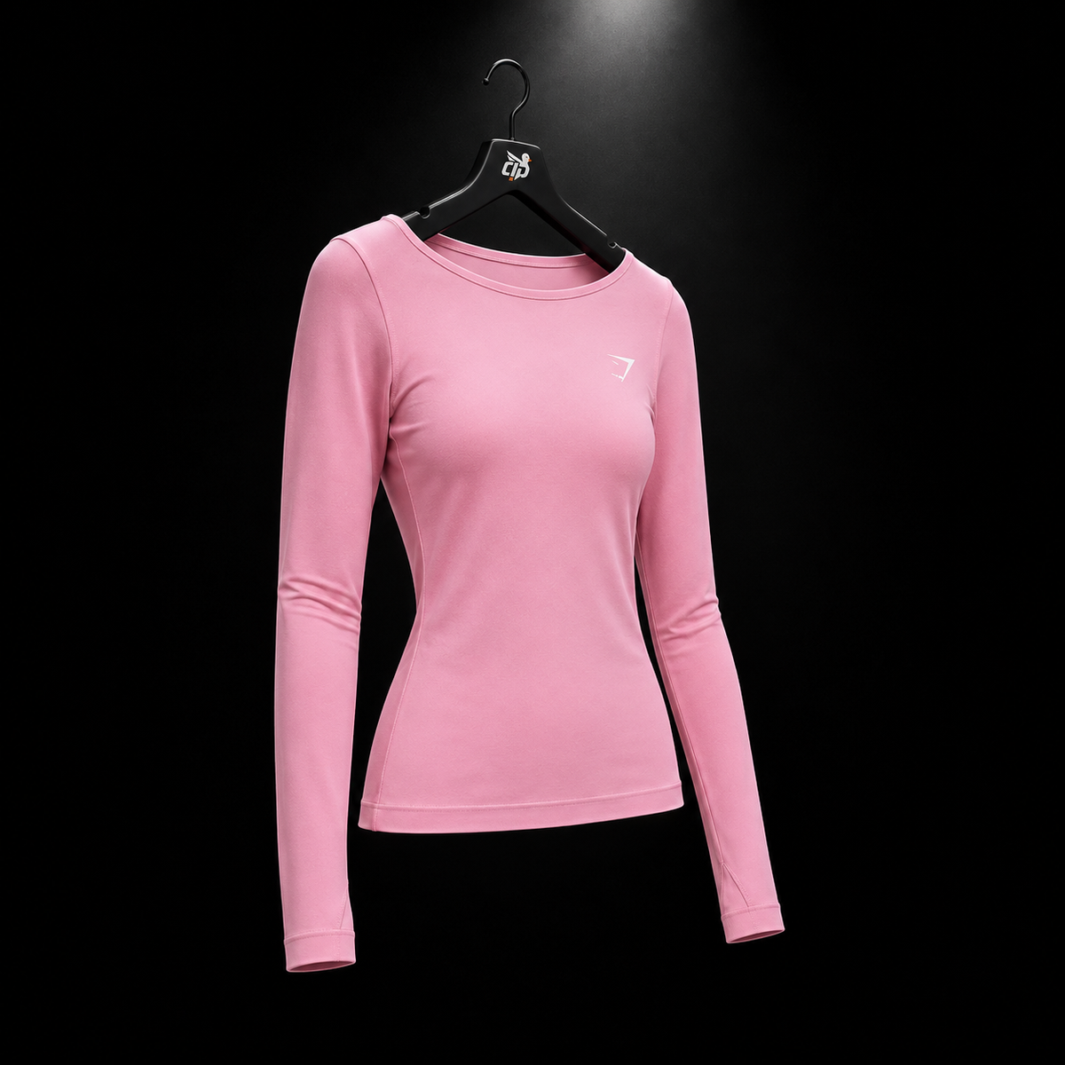 Gymshark Everyday Seamless Wide Neck Long Sleeve Top Poise Pink, vista completa — Crazy!Duck Hype