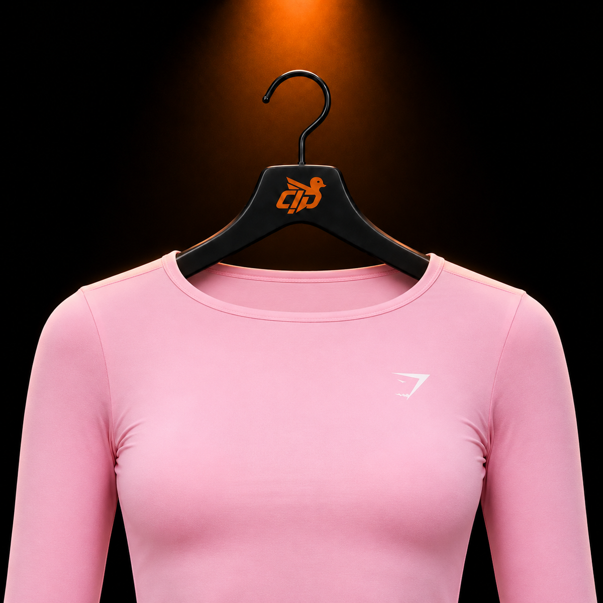 Gymshark Everyday Seamless Wide Neck Long Sleeve Top Poise Pink con presentación de producto — Crazy!Duck Hype