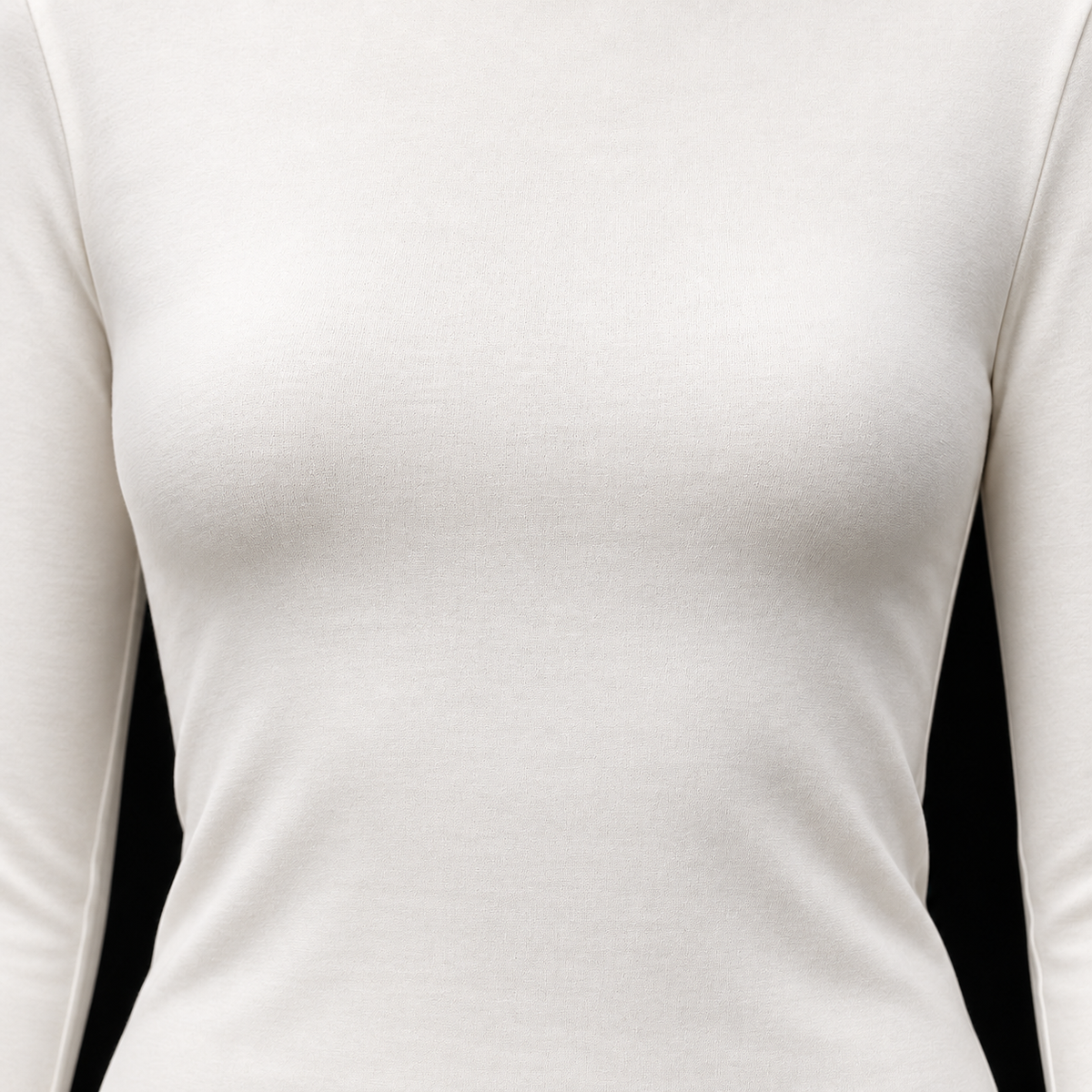 Gymshark Everyday Seamless Wide Neck Long Sleeve Top Soft White, detalle de cuello amplio y diseño — Crazy!Duck Hype