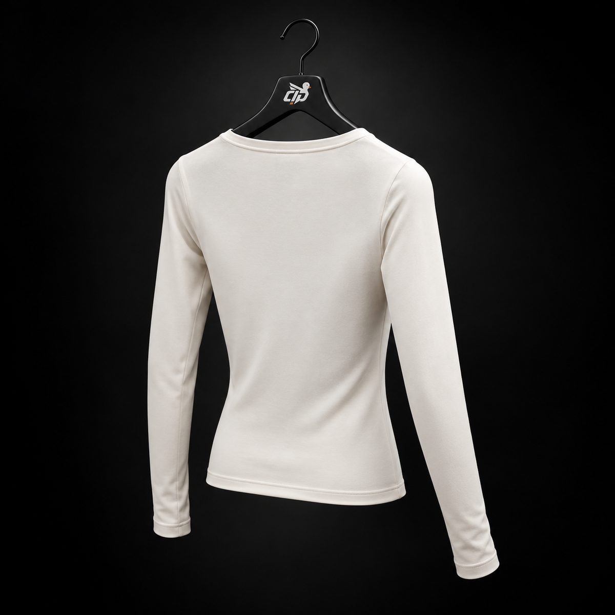 Gymshark Everyday Seamless Wide Neck Long Sleeve Top Soft White, vista trasera — Crazy!Duck Hype
