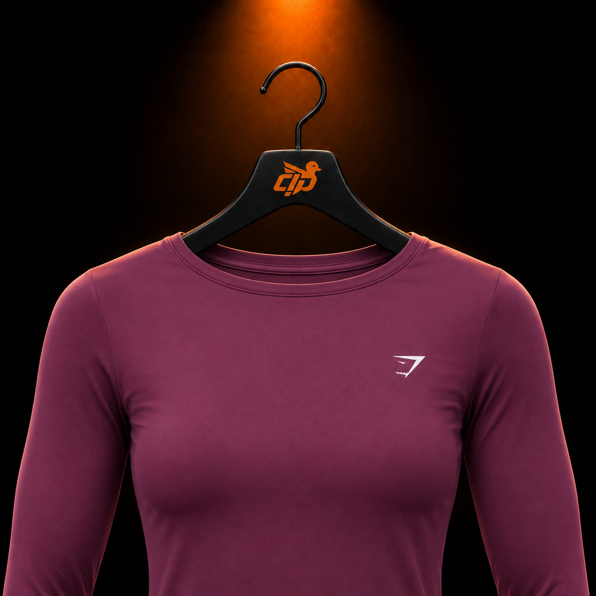 Gymshark Everyday Seamless Wide Neck Long Sleeve Top Strength Pink con presentación de producto — Crazy!Duck Hype