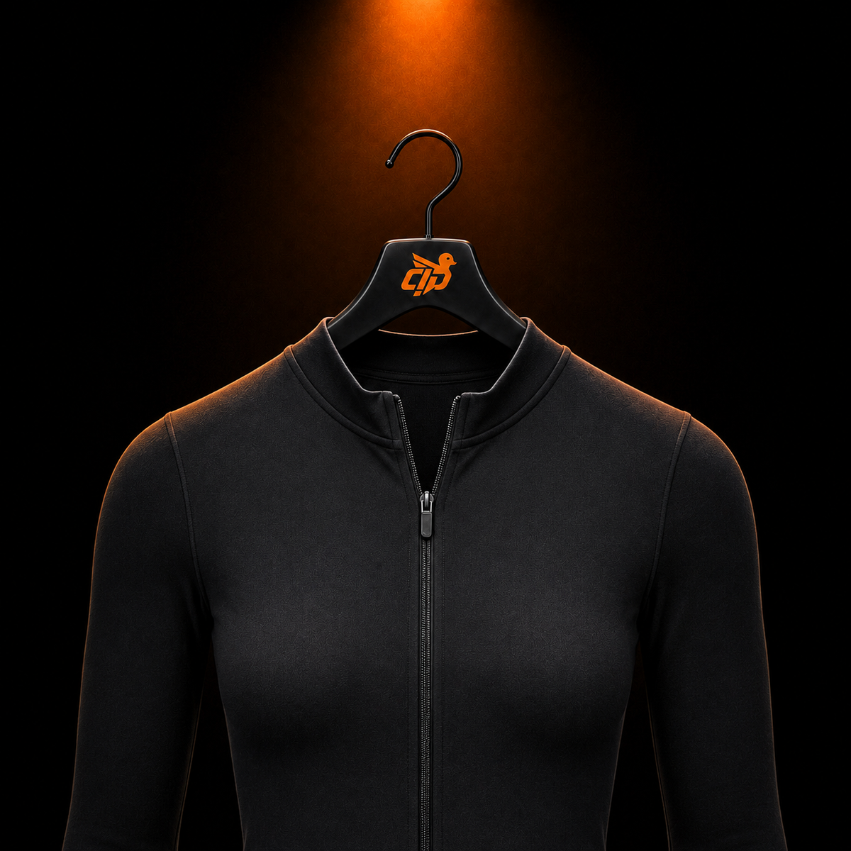 Gymshark Everyday Seamless Zip Tracktop Black con presentación de producto — Crazy!Duck Hype