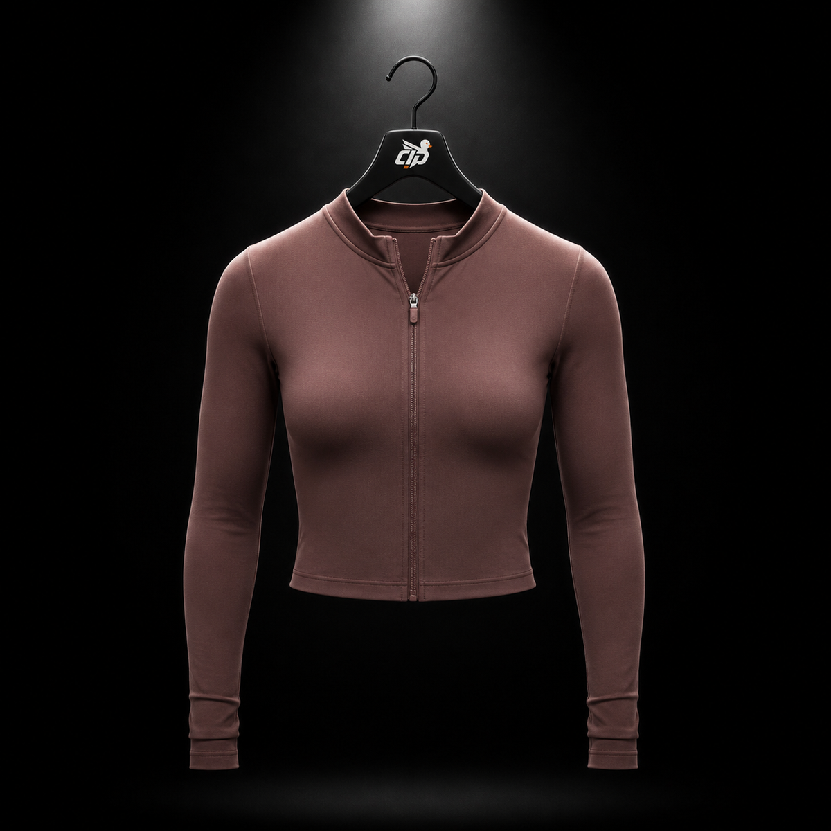 Gymshark Everyday Seamless Zip Tracktop Espresso Brown, vista frontal — Crazy!Duck Hype