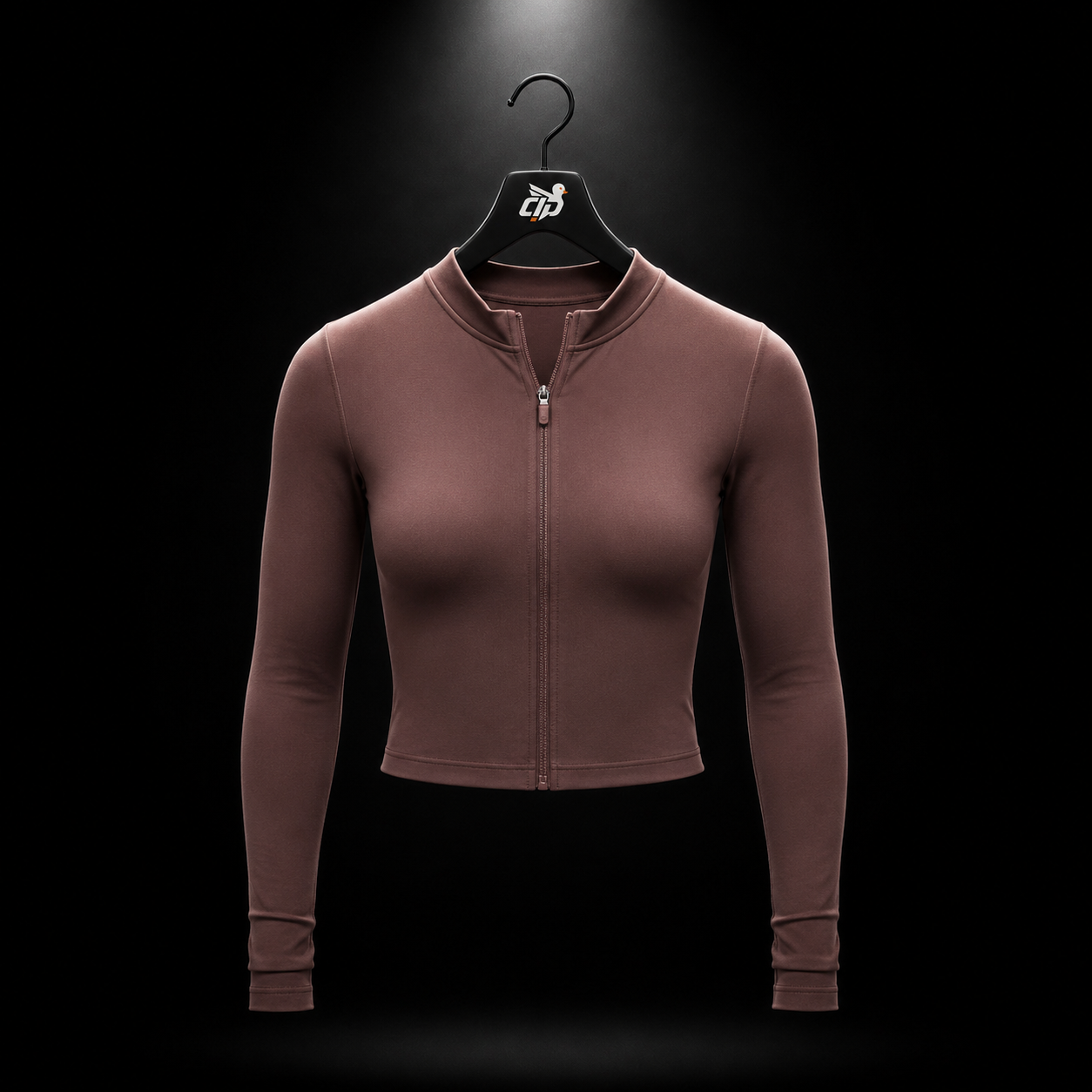 Gymshark Everyday Seamless Zip Tracktop Espresso Brown, vista frontal — Crazy!Duck Hype