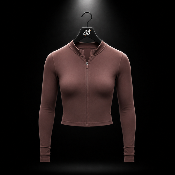 Everyday Seamless Zip Tracktop "Espresso Brown"