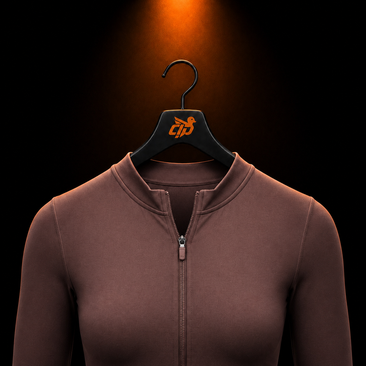 Gymshark Everyday Seamless Zip Tracktop Espresso Brown con presentación de producto — Crazy!Duck Hype