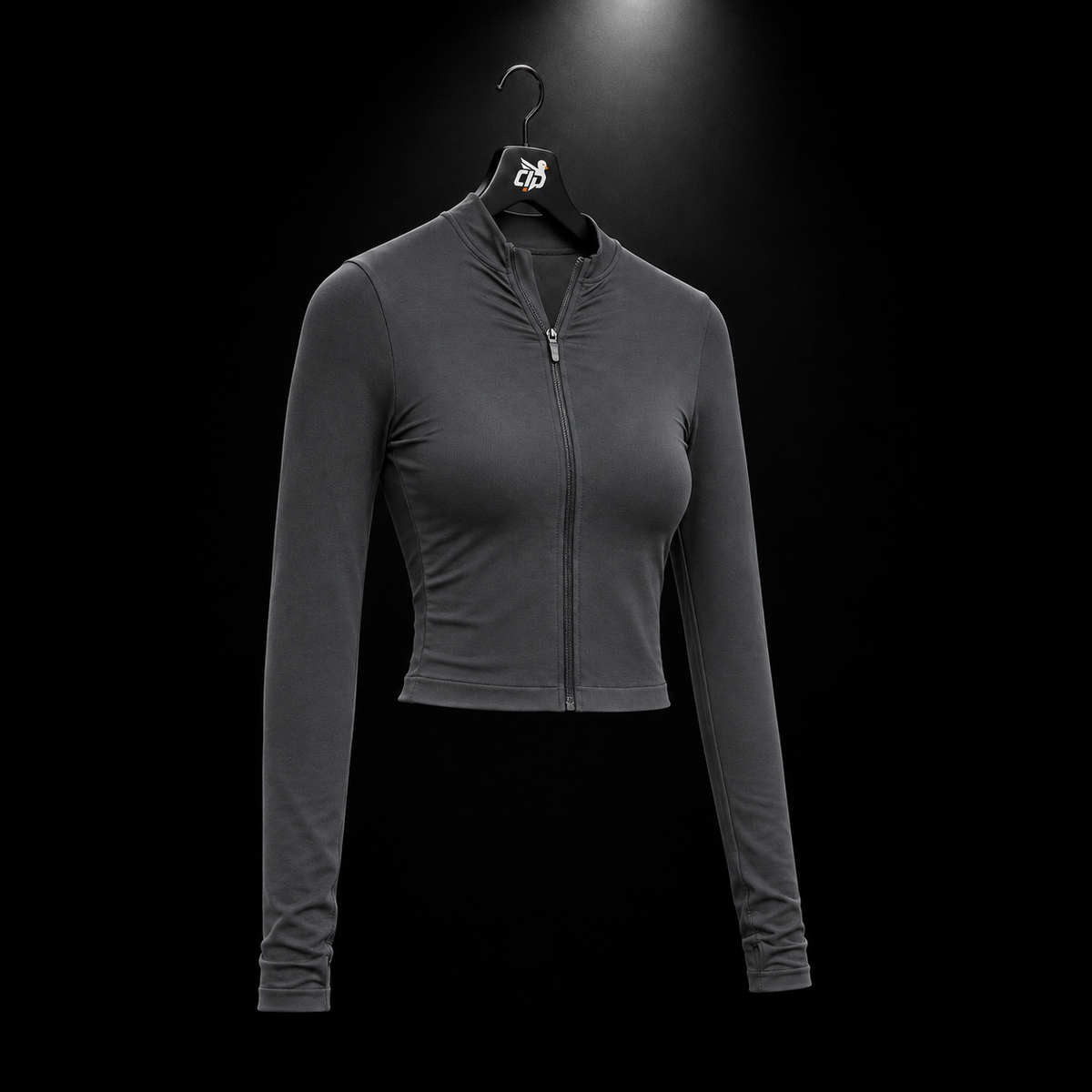Gymshark Everyday Seamless Zip Tracktop Onyx Grey, vista completa — Crazy!Duck Hype