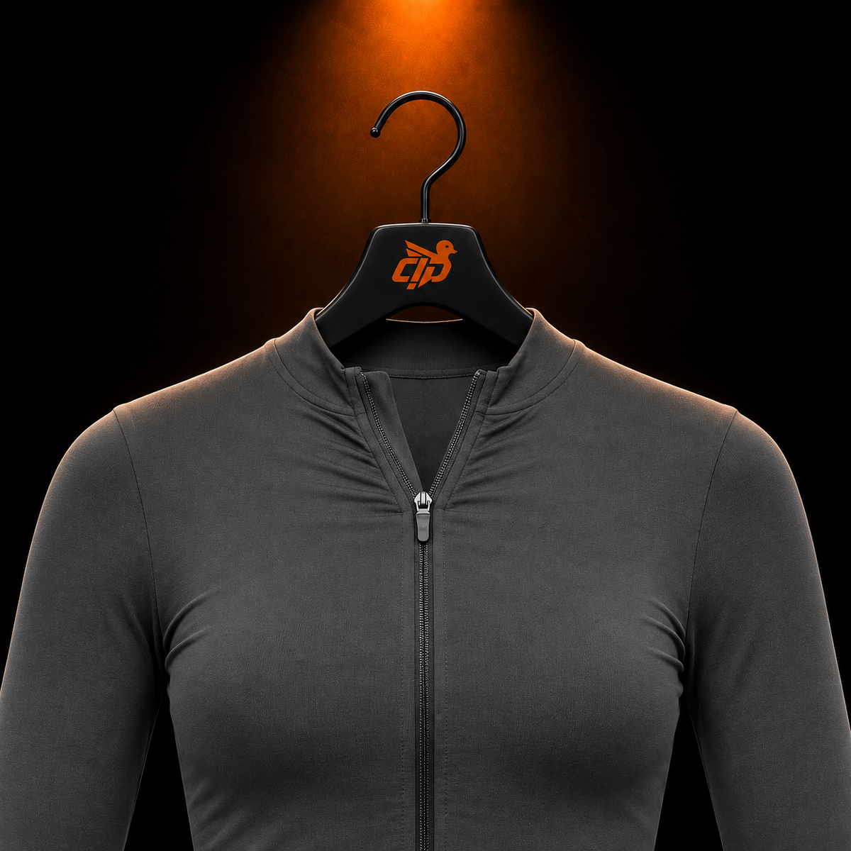 Gymshark Everyday Seamless Zip Tracktop Onyx Grey con presentación de producto — Crazy!Duck Hype