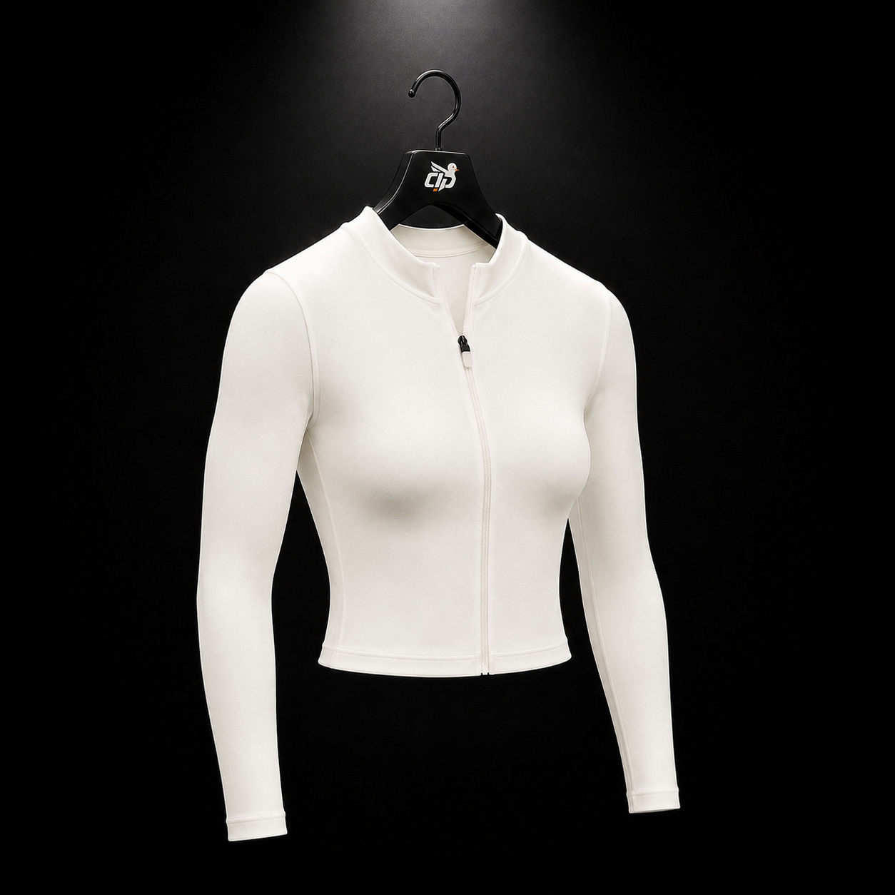 Gymshark Everyday Seamless Zip Tracktop Soft White, vista completa — Crazy!Duck Hype