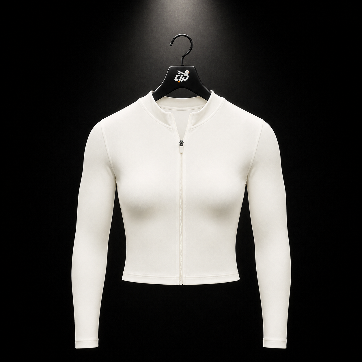Gymshark Everyday Seamless Zip Tracktop Soft White, vista frontal — Crazy!Duck Hype