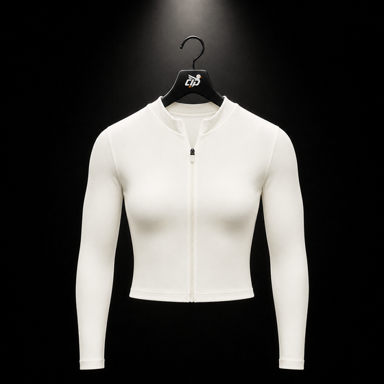 Everyday Seamless Zip Tracktop "Soft White"