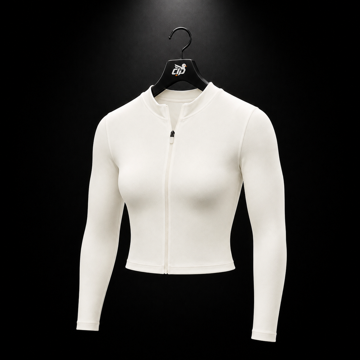 Gymshark Everyday Seamless Zip Tracktop Soft White, vista trasera — Crazy!Duck Hype