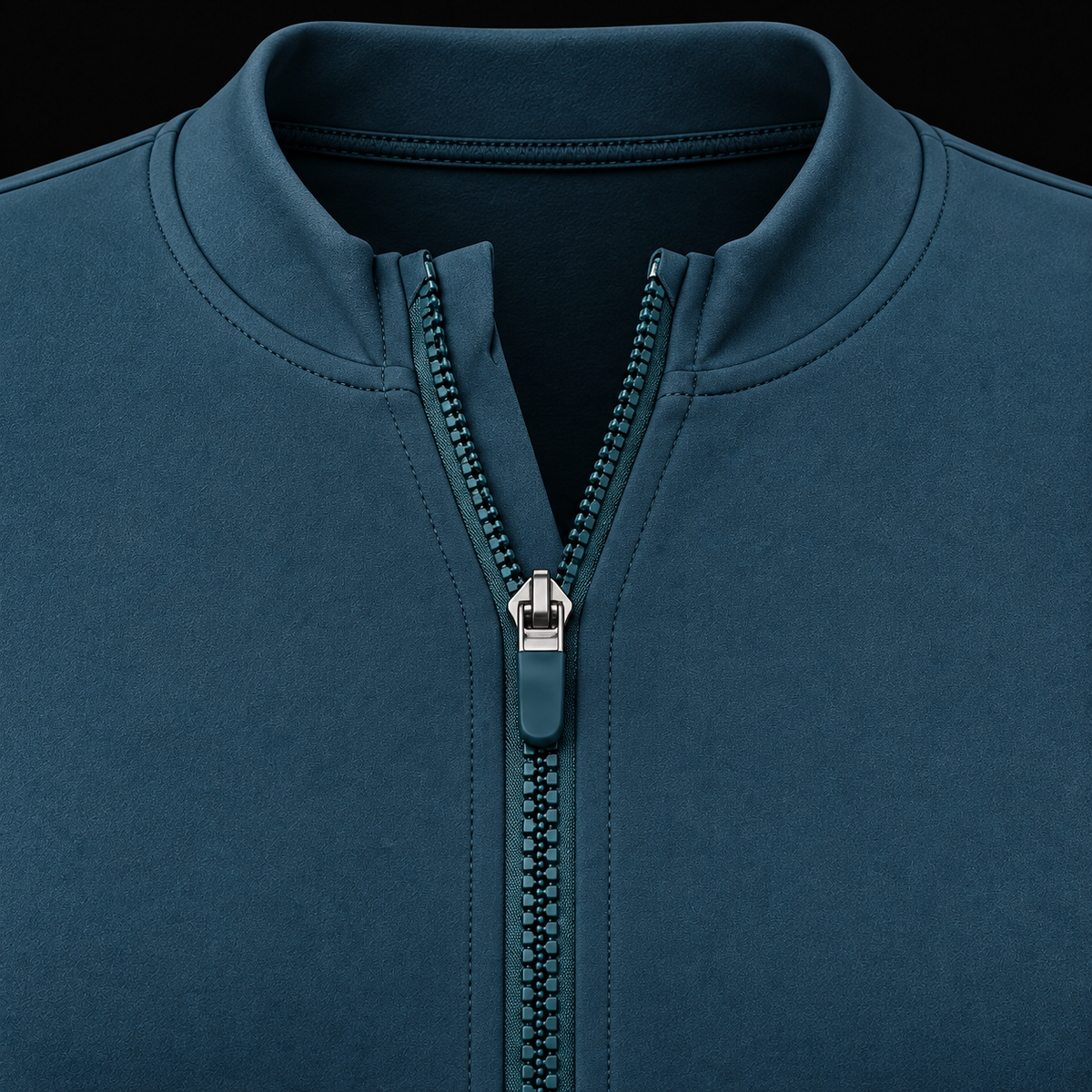 Gymshark Everyday Seamless Zip Tracktop Stealth Blue, detalle de cierre y diseño — Crazy!Duck Hype