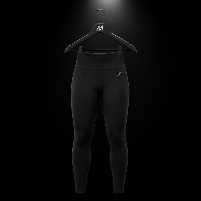 Gymshark Flex High Waisted Leggings Black, vista frontal — Crazy!Duck Hype