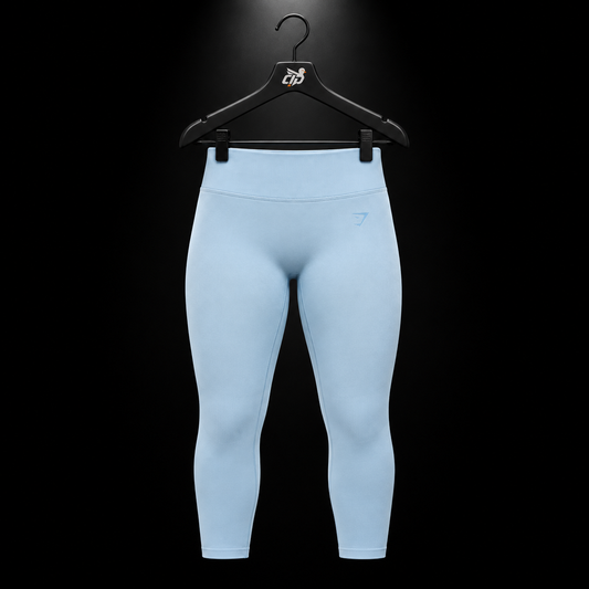 Gymshark Lift Seamless 2.0 Mid-Rise Leggings Chilled Blue, vista frontal — Crazy!Duck Hype