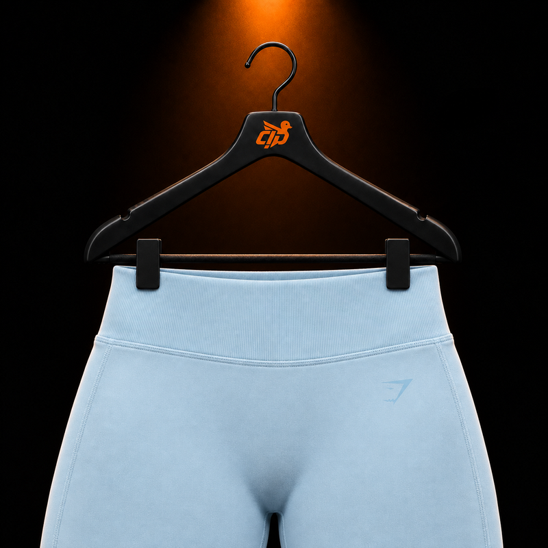 Gymshark Lift Seamless 2.0 Mid-Rise Leggings Chilled Blue con presentación de producto — Crazy!Duck Hype
