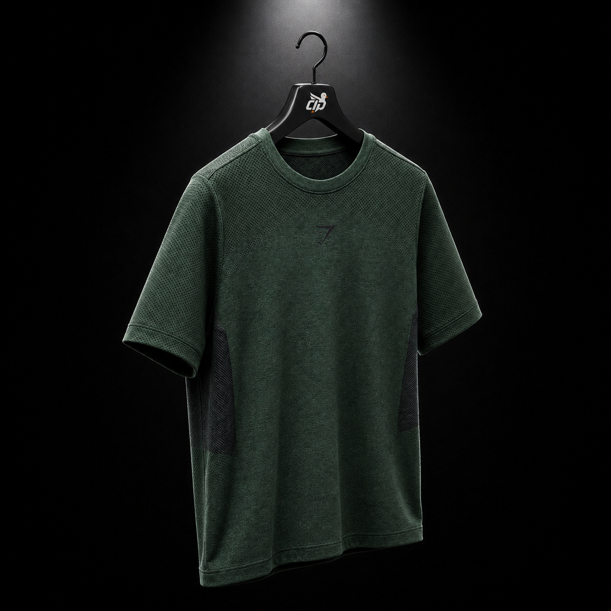 Gymshark Lightweight Seamless T-Shirt Victory Green Marl, vista completa — Crazy!Duck Hype