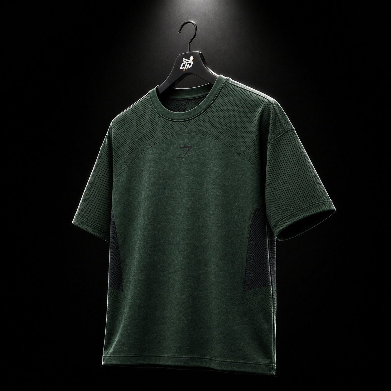 Gymshark Lightweight Seamless T-Shirt Victory Green Marl, vista trasera — Crazy!Duck Hype