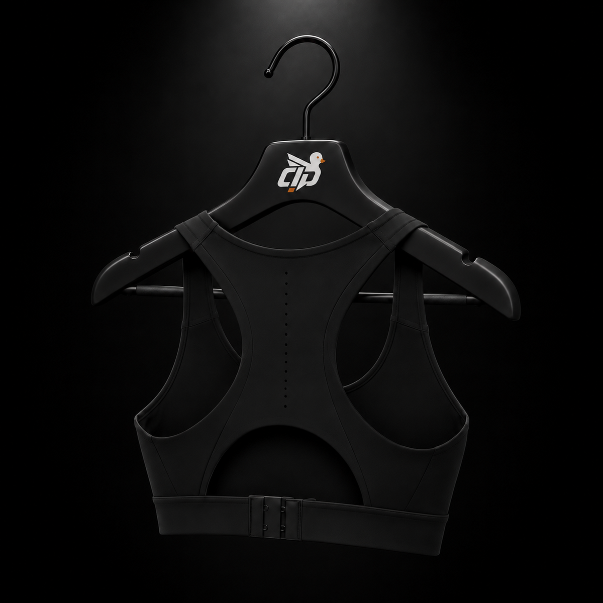Gymshark Medium Support Running Sports Bra GS Black, vista trasera — Crazy!Duck Hype