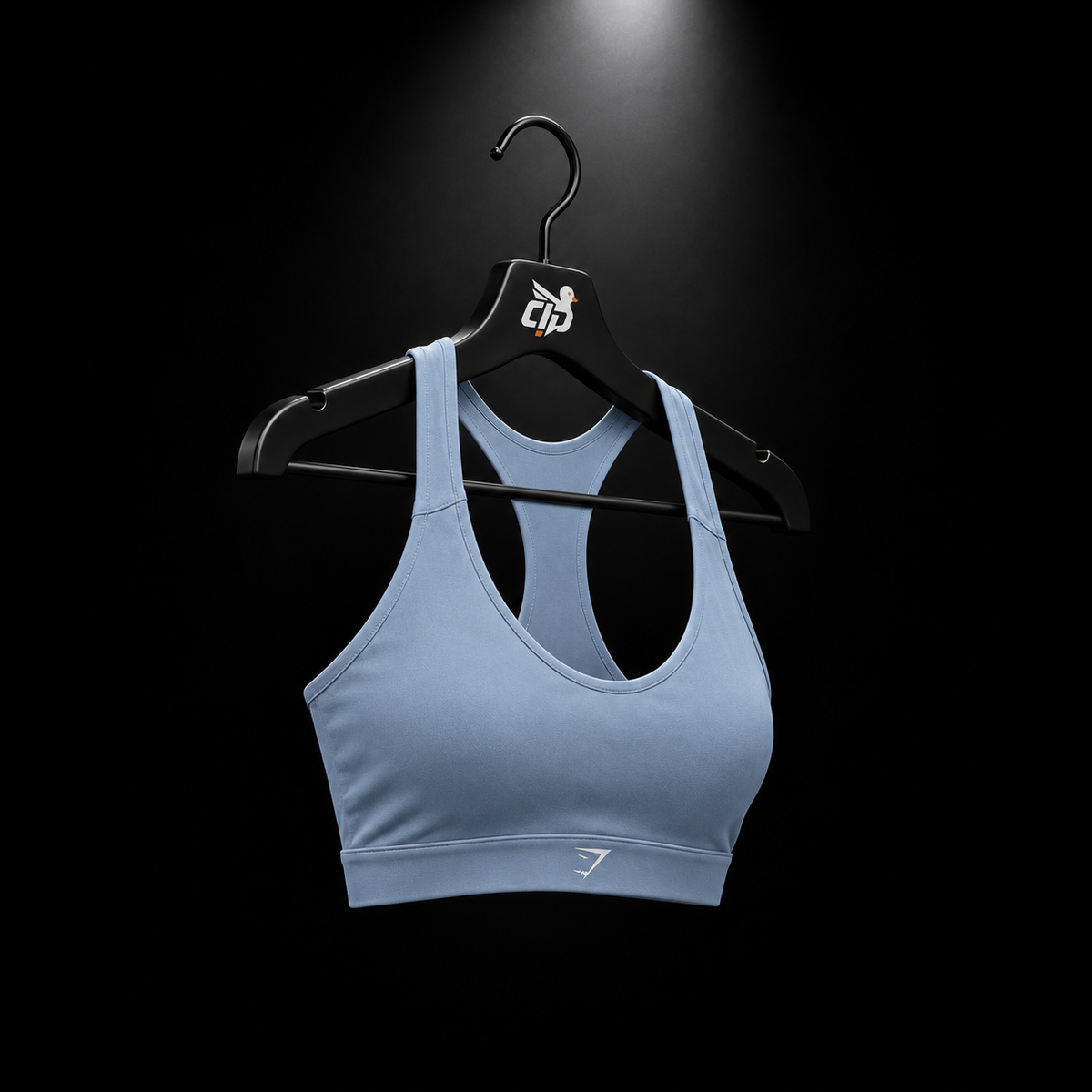 Gymshark Medium Support Running Sports Bra Iron Blue, vista completa — Crazy!Duck Hype