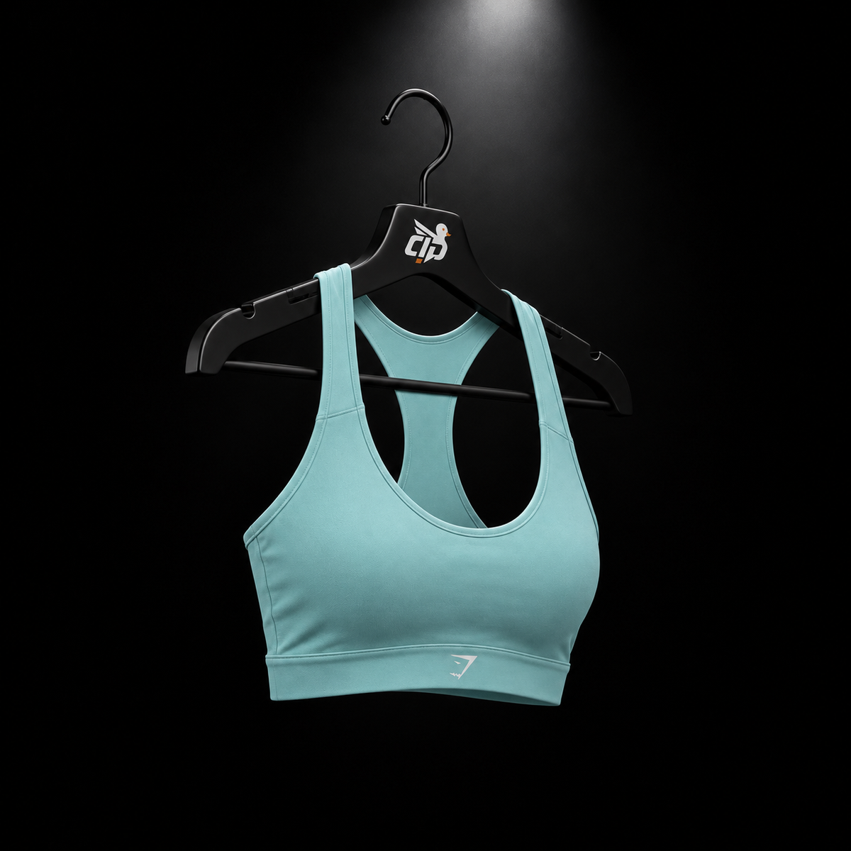 Gymshark Medium Support Running Sports Bra Storm Blue, vista completa — Crazy!Duck Hype