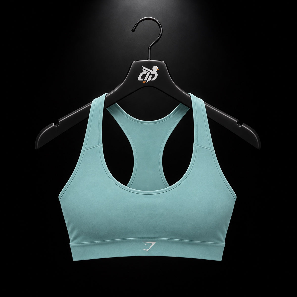 Gymshark Medium Support Running Sports Bra Storm Blue, vista frontal — Crazy!Duck Hype