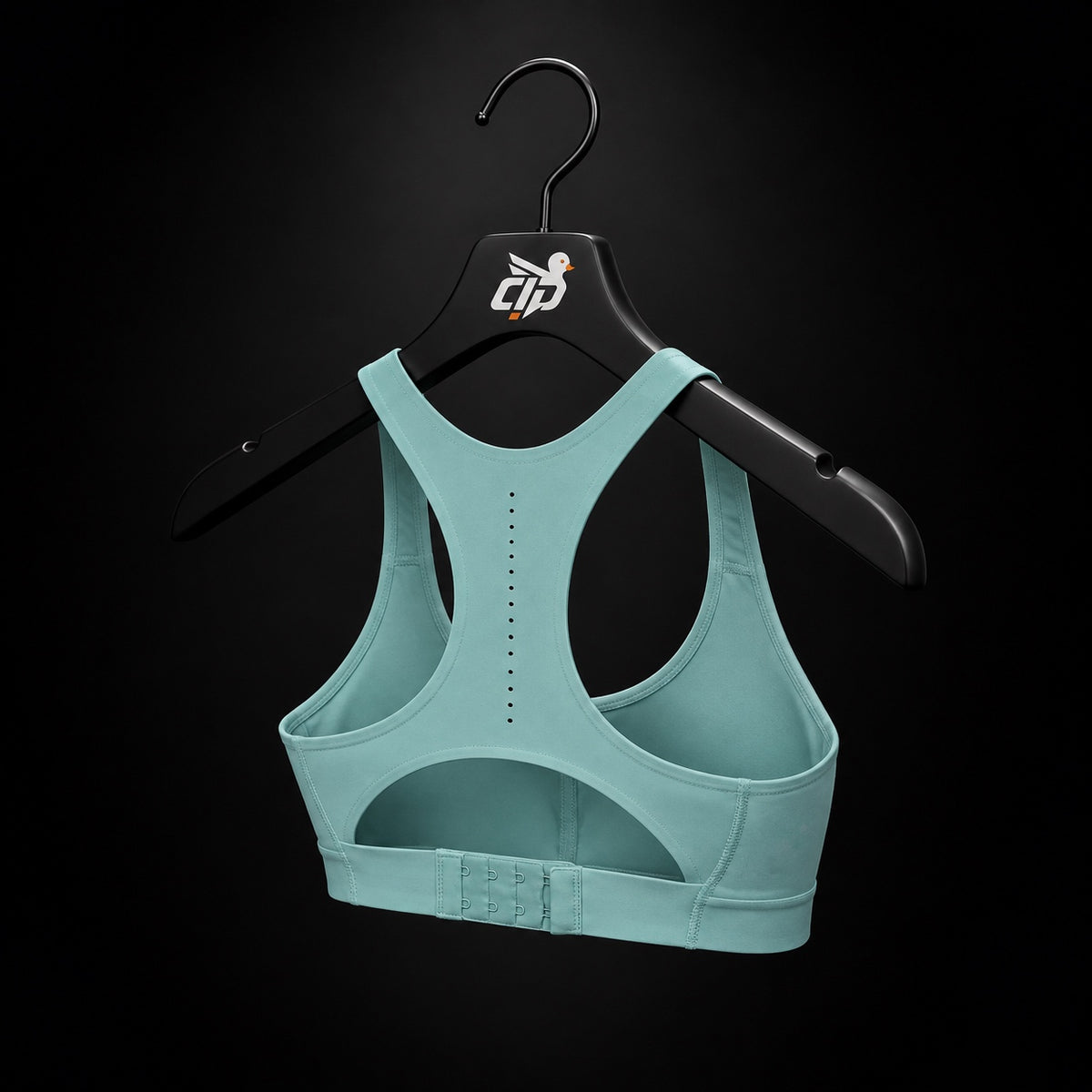 Gymshark Medium Support Running Sports Bra Storm Blue, vista trasera — Crazy!Duck Hype