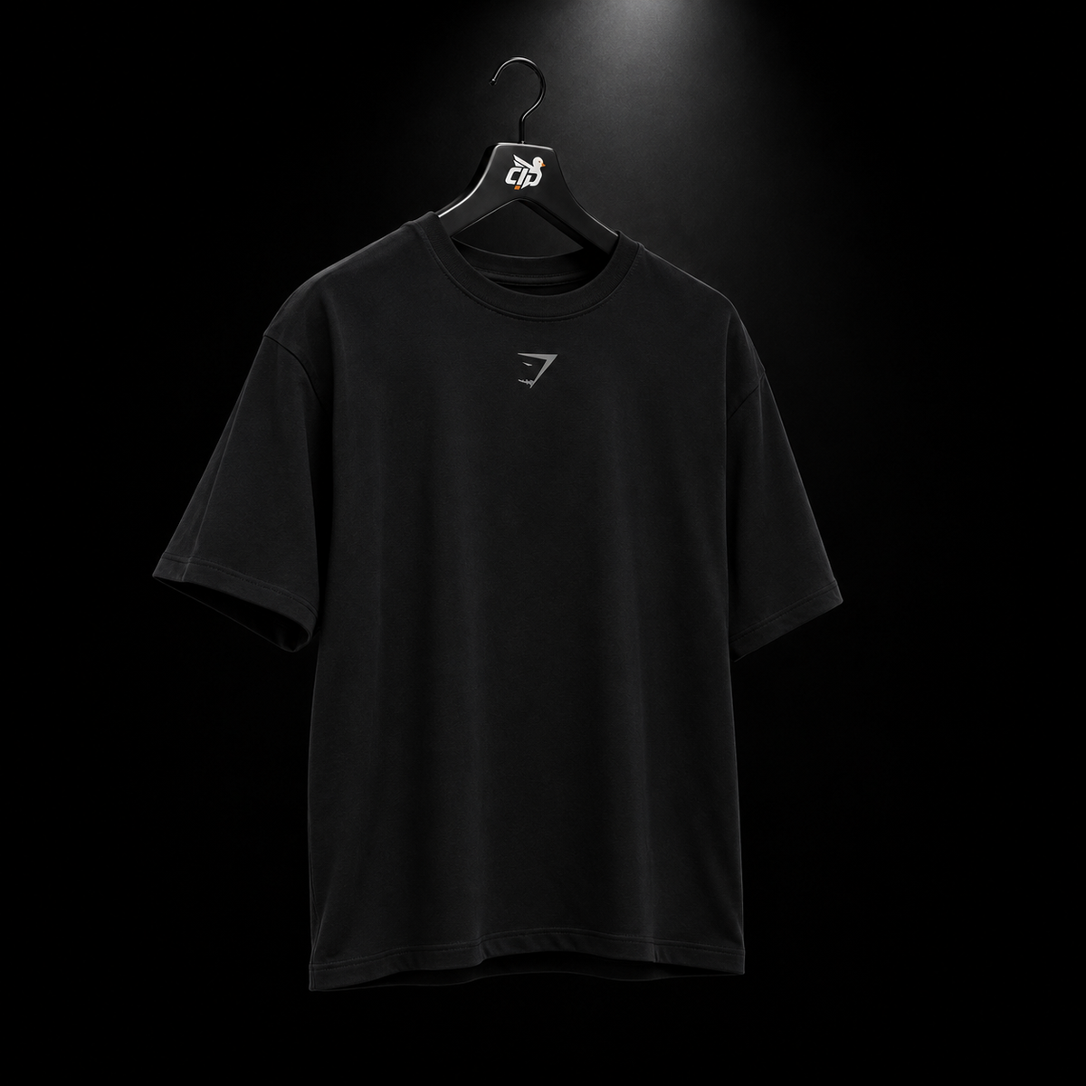 Gymshark Power T-Shirt Black/Asphalt Grey, vista completa — Crazy!Duck Hype