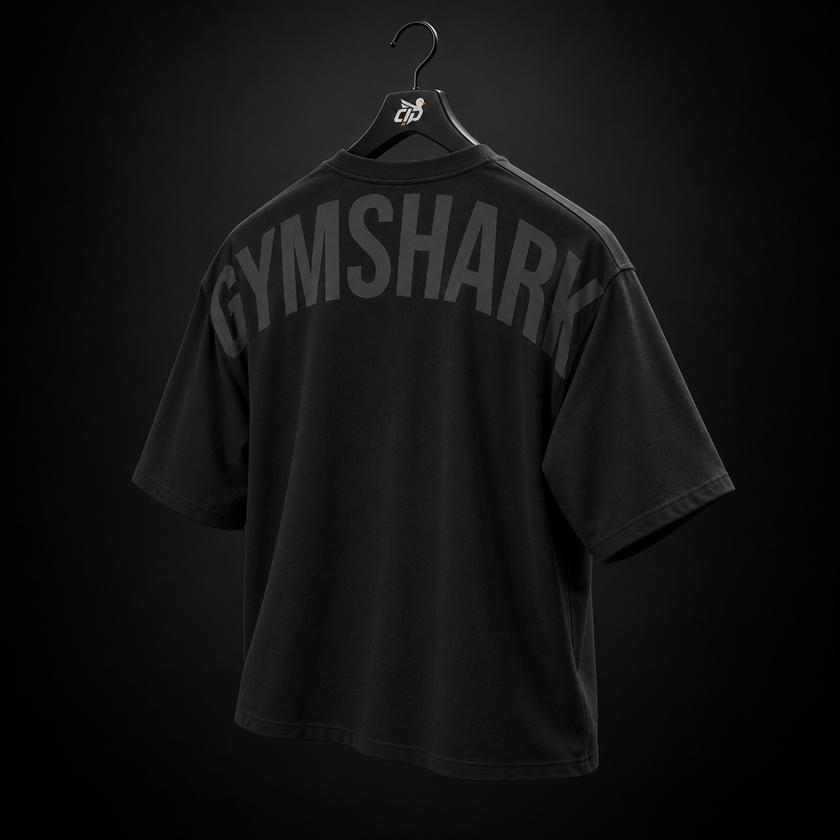 Gymshark Power T-Shirt Black/Asphalt Grey, vista trasera — Crazy!Duck Hype