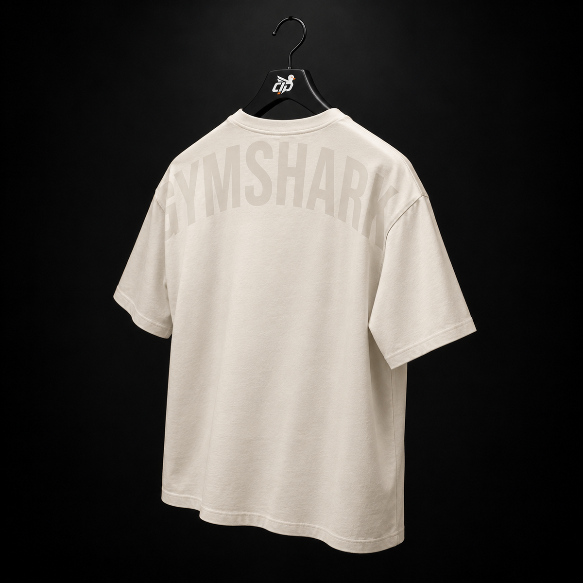 Gymshark Power T-Shirt Bros Chalk Marl, vista trasera — Crazy!Duck Hype