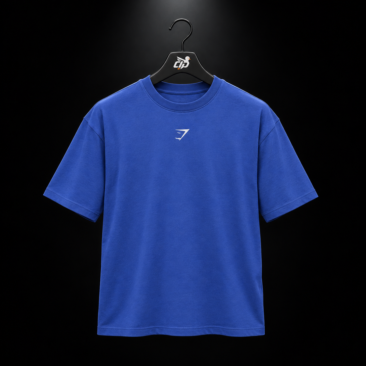 Gymshark Power T-Shirt Chilled Blue, vista frontal — Crazy!Duck Hype