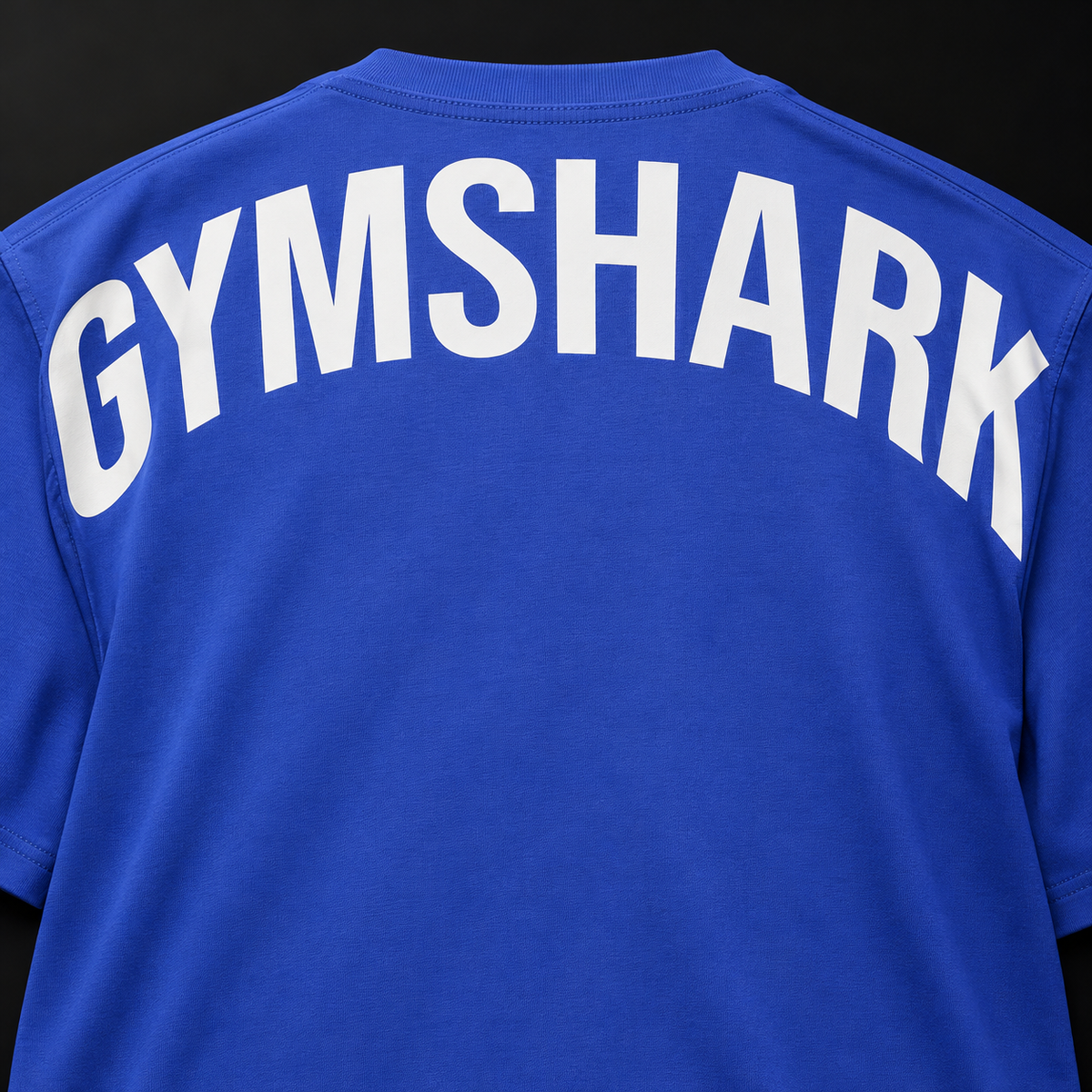Gymshark Power T-Shirt Force Blue, detalle de estampado y diseño — Crazy!Duck Hype