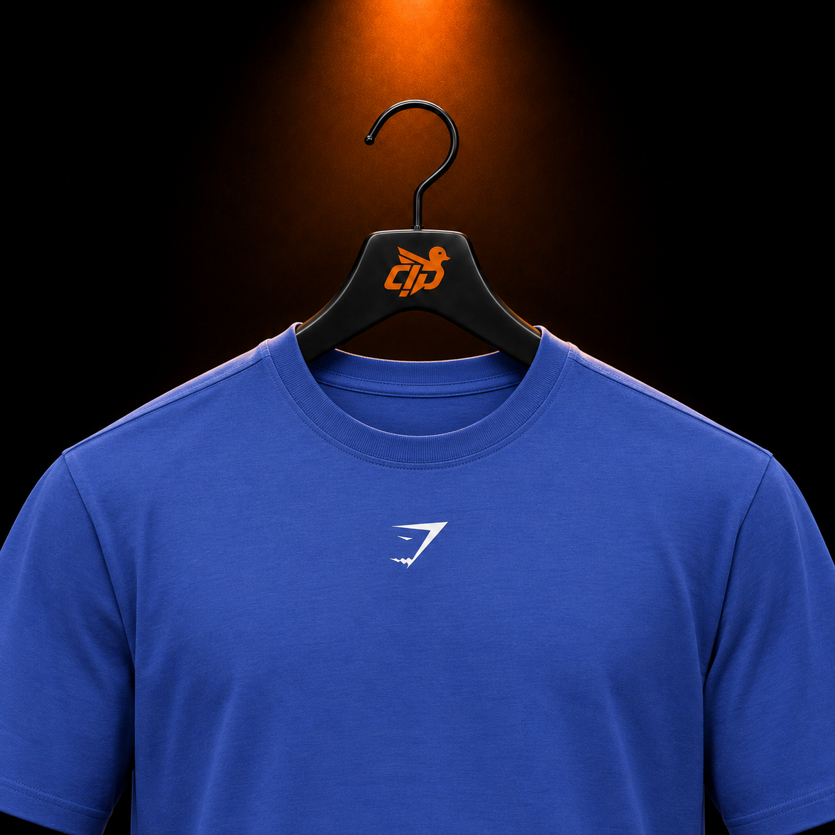 Gymshark Power T-Shirt Force Blue con presentación de producto — Crazy!Duck Hype