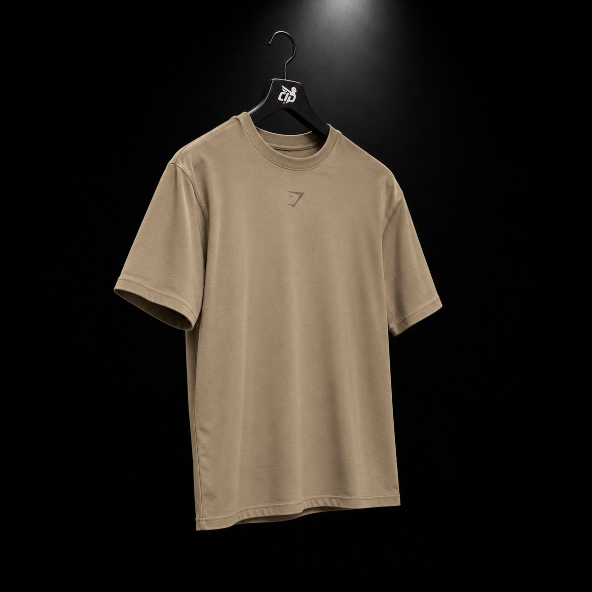 Gymshark Power T-Shirt Lifestyle Brown, vista completa — Crazy!Duck Hype