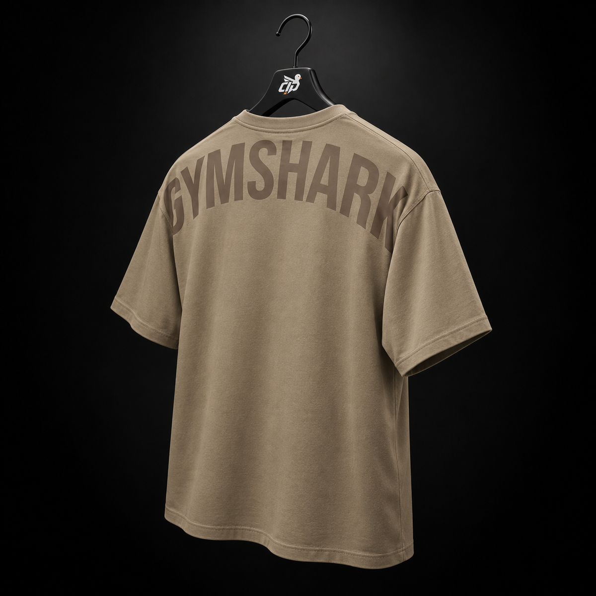 Gymshark Power T-Shirt Lifestyle Brown, vista trasera — Crazy!Duck Hype