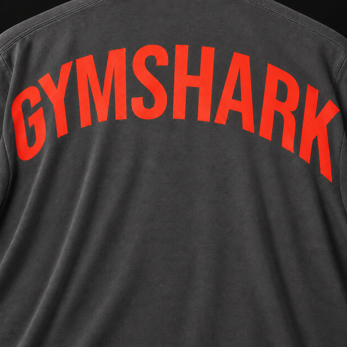 Gymshark Power T-Shirt Onyx Grey/Bold Orange, detalle de estampado y diseño — Crazy!Duck Hype