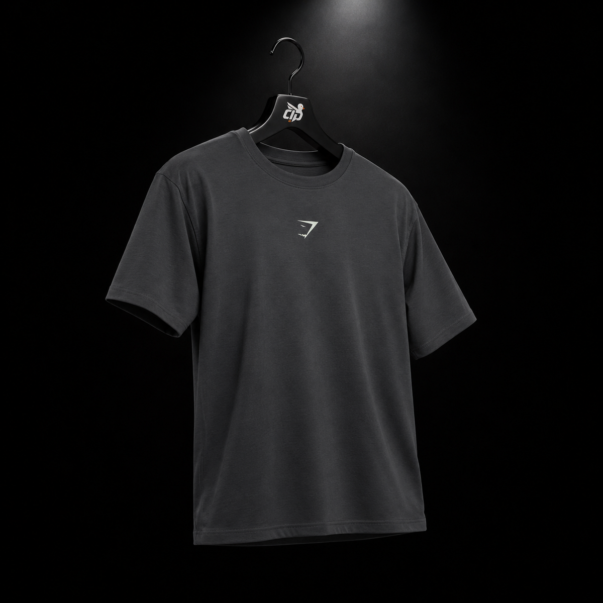 Gymshark Power T-Shirt Onyx Grey/Sprint Green, vista completa — Crazy!Duck Hype