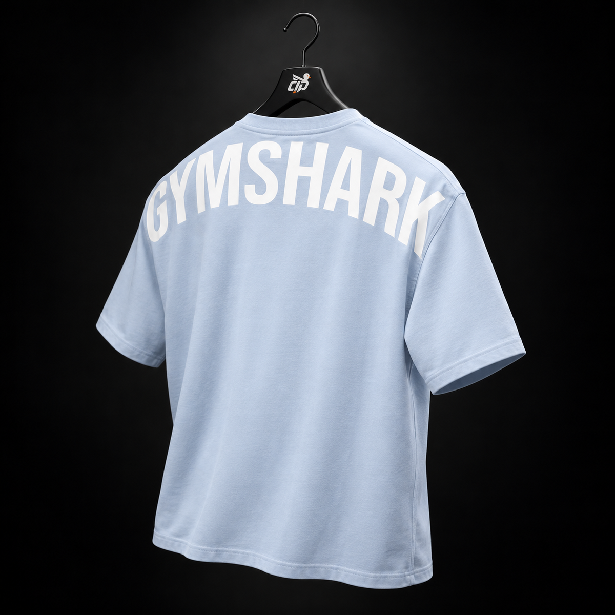 Gymshark Power T-Shirt Tranquil Blue, vista trasera — Crazy!Duck Hype