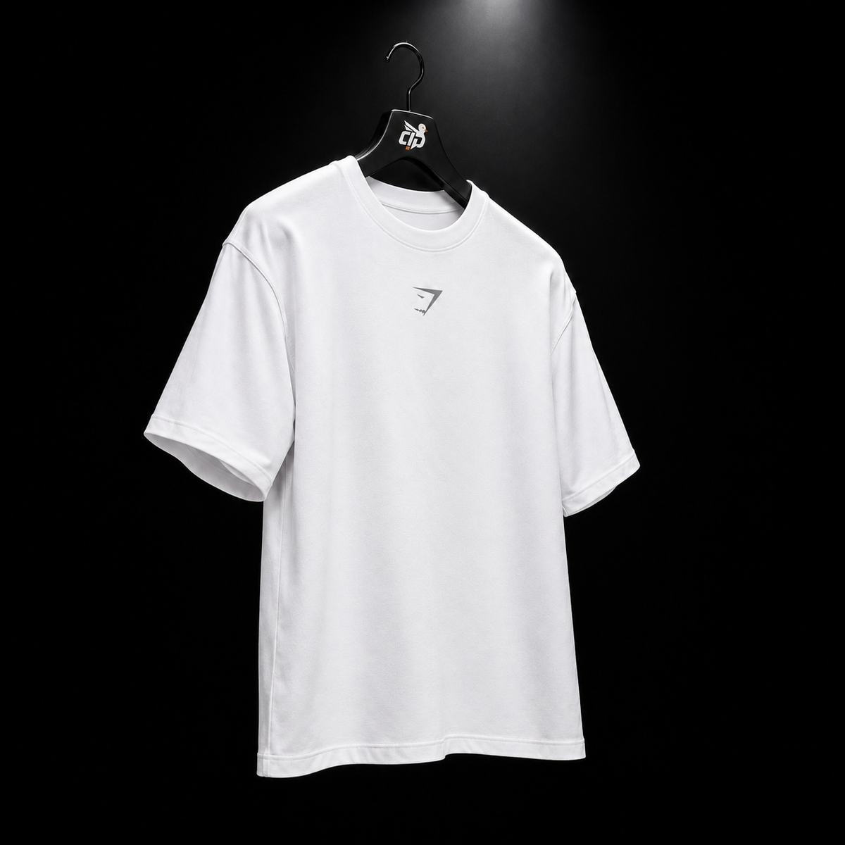 Gymshark Power T-Shirt White, vista completa — Crazy!Duck Hype
