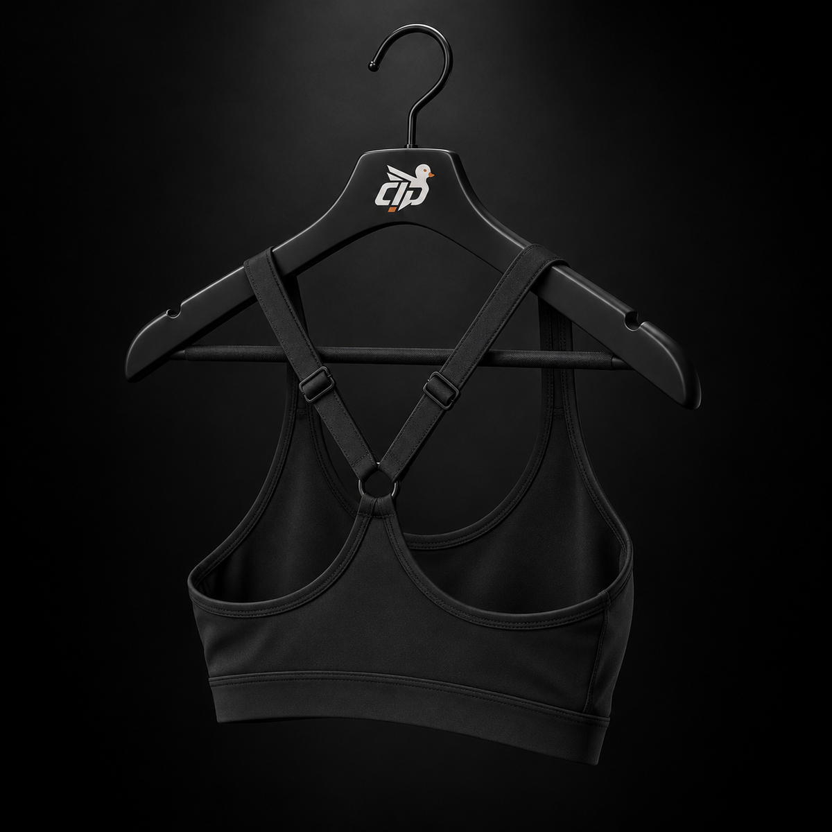 Gymshark Ruched Sports Bra Black, vista trasera — Crazy!Duck Hype