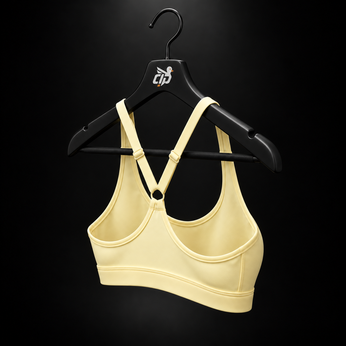 Gymshark Ruched Sports Bra Butter Yellow, vista trasera — Crazy!Duck Hype