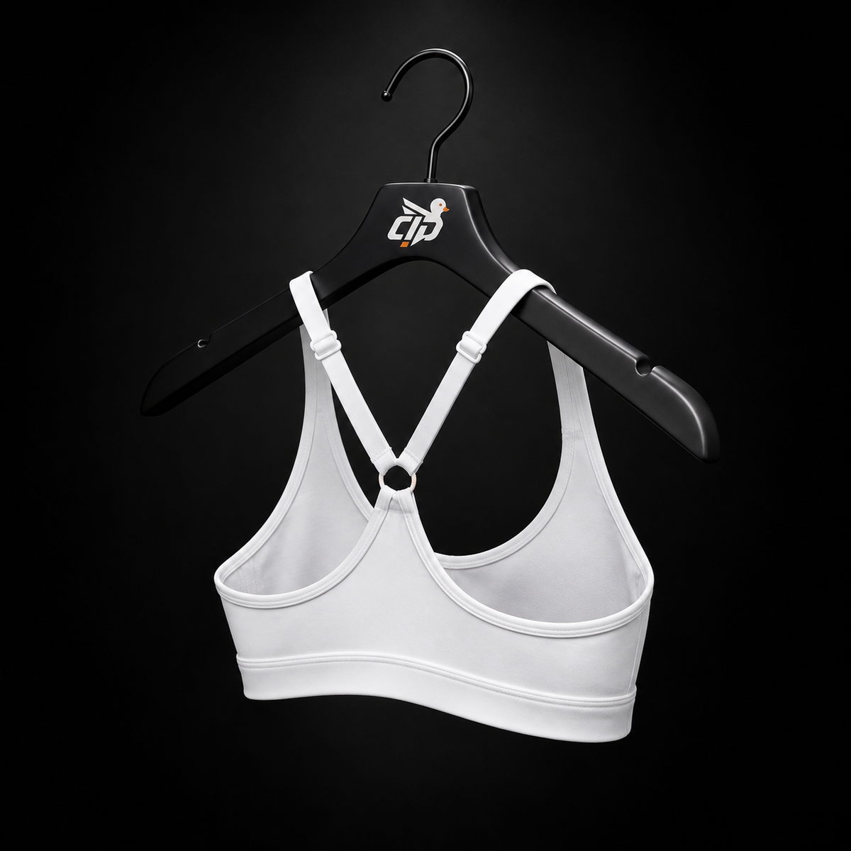 Gymshark Ruched Sports Bra White, vista trasera — Crazy!Duck Hype