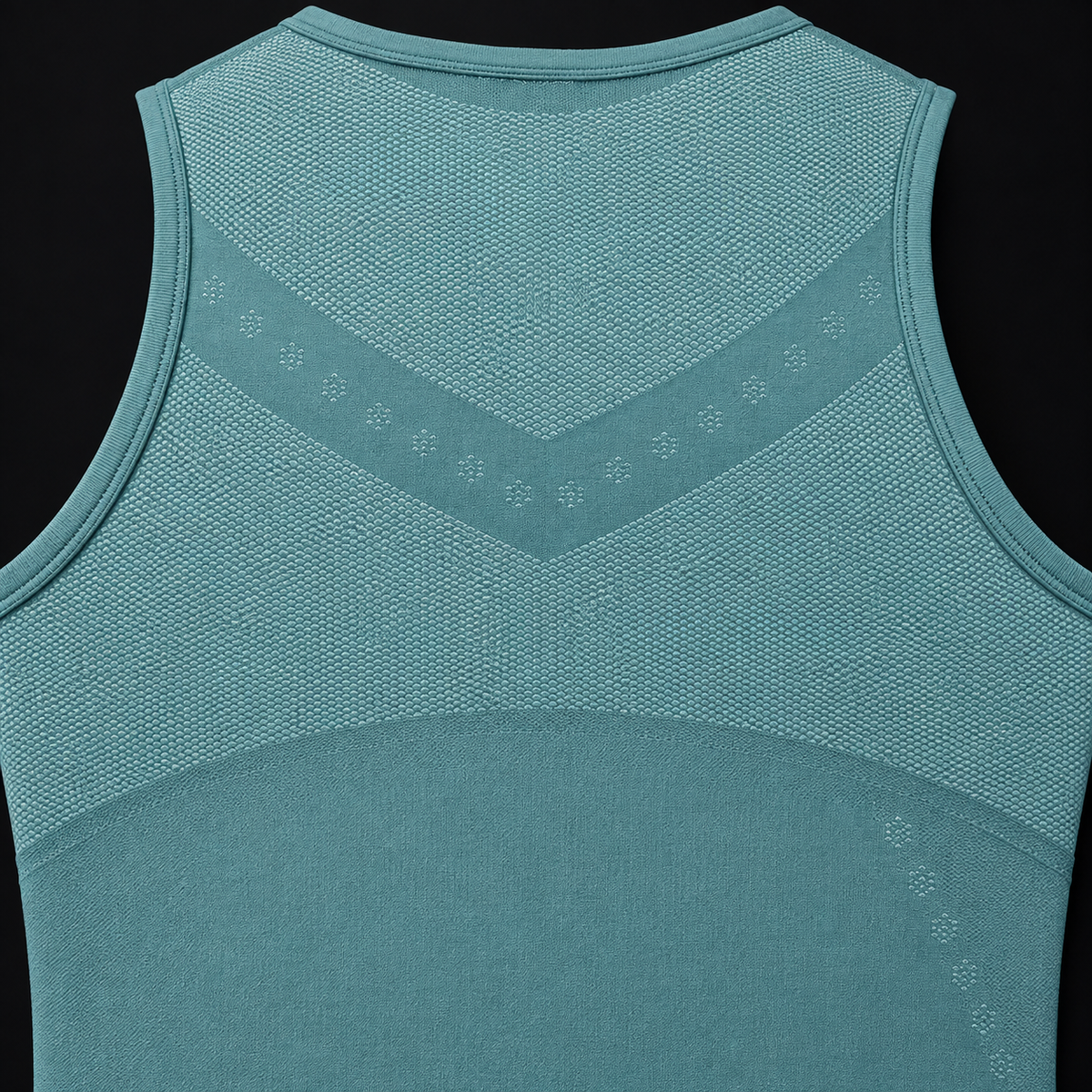 Gymshark Running Seamless Tank Storm Blue/Lifestyle Blue, detalle de tirantes y diseño — Crazy!Duck Hype