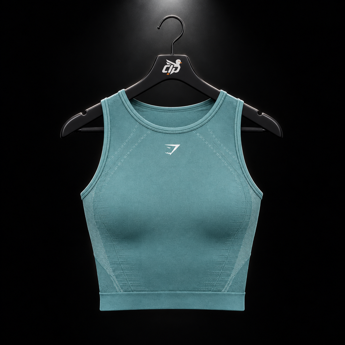 Gymshark Running Seamless Tank Storm Blue/Lifestyle Blue, vista frontal — Crazy!Duck Hype