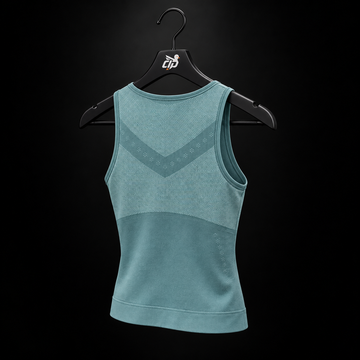 Gymshark Running Seamless Tank Storm Blue/Lifestyle Blue, vista trasera — Crazy!Duck Hype